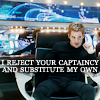 perkyshadowgirl: kirk in his captains chair, text - I reject your captaincy and substitute my own (star trek - reject captaincy)