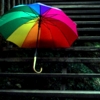 onceamy: A rainbow coloured umbrella. (Umbrella-1)