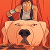 talibusorabat: A young cartoon woman and her polar bear dog peer curiously (Avatar: Korra Bwuh?)