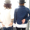 ar: Sam and Joon from the movie Benny and Joon facing away from the camera. (benny&joon - about face)