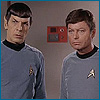 pantswarrior: Spock and Bones go "WTF". Unsurprisingly, at their captain. (wtf)