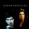 havocthecat: elizabeth weir & john sheppard with the title 'parenthetical' (sga lizzie-john parenthetical)