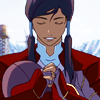 gottadealwithit: Korra in Fire Nation armor, holding her hands and gaze turned down in respect (gracious)