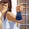 gottadealwithit: Korra in WT gear, giving a rude hand gesture to the viewer (so's your face!)