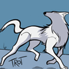 binz: reynardine from 'gunnerkrigg' in his 'real' wolf form trots happily ([ comic ] watch the humans running)