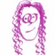 wohali: drawing of Joan in purple calligraphic ink (drawing)