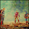 ymfaery: Thor Iron Man Cap in vague triangle (Avengers: Big 3)