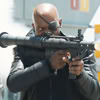 ymfaery: Nick Fury firing grenade launcher (Avengers:  Nick Fury grenade launcher)