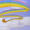 izzy: cartoon butterfly trailing a rainbow ([misc] i can go twice as high)