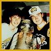 starfish: Mario Lemieux & Jaromir Jagr holding the Stanley Cup. D'awww. (Baaaaaaaby animals)