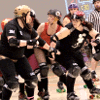 fatgirlskates: Photo of me (right) and my leaguemates at a bout. (derby)