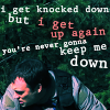 strina: rodney mckay caption "i get knocked down but i get up again you're never gonna keep me down" (rodney - get up)
