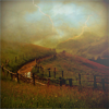 strina: stock icon of road and fields after rain - textless (winding road)