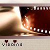 vidrecs: A strip of film with two small hearts at the bottom, and the text "Vidding" (vidding)
