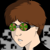 thumbscrews: Martin is looking at something, as intently as a guy with opaque goggles can look. (I'm *busy*‚ Jane.)