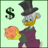 kareila: Scrooge with a piggy bank (money)