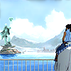 whitelotusmods: Korra looking over Republic City on Naga (Korra arriving in Republic City)