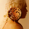 lorax: Daenerys Targaryen with the house seal superimposed (GoT - Dany House Targaryen Seal)