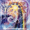 ahtahkakoop: silhouette figure surrounded by sunbeams (main)