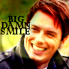 phinnia: jack with an enormous smile on his face and the text 'big damn smile' (torchwood/jack-big damn smile)