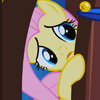 quietcheer: Fluttershy peeking behind a door. (Is it safe?)