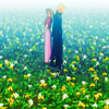 dorkpie: ([ffvii] cloud/aerith: field of flowers)