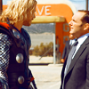mjolnir_retriever: Thor and Coulson talking (doing business like warriors)