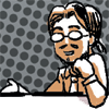tablesaw: A sketch of me talking and smiling. (Personable)