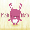 ellia: cartoon bunny, with blah blah  text (blahbunny)