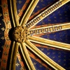 shewhostaples: Ceiling of Sainte-Chapelle, Paris, cropped to resemble shell. Caption: 'Buen camino, peregrino' (pilgrimage)