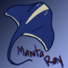 manta_ray: A drawing of a dark blue manta ray. (Default)