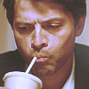 shanaqui: Jimmy from Supernatural, drinking. ((Jimmy) Slurp)