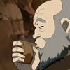 forthwritten: Iroh (from A:tLA) in profile, sipping tea from a brown cup (Iroh/tea)
