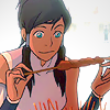 gottadealwithit: Korra looking hungrily down at some delicious meat she is about to eat. (food)