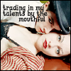 hazardous_sims: Dresden Dolls icon with the quote "trading in my talents by the mouthful". (Trading In My Talents)