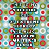 twtd: "This is my yuletide icon of extreme secrecy and also extreme writer's block (Yuletide)