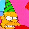 bossymarmalade: abe simpson hating his party hat (give *me* a slice!!)
