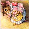 omimouse: Beatirx Potter mouse with a wicker basket on her arm (Domestic)