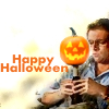 paian: Daniel balancing a pumpkin on a beer botle, caption 'happy Halloween' (halloween daniel by txduck)