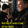thothmes: Jack holds his bitten hand - "Ask Doc if Carter's had all her shots" (Ask Doc About Carter's Shots)
