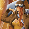 chalcopyrite: Retro art of a woman aviator (I can fly)