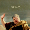 sporky_rat: The Roman Orator from Rome, hand upraised. Text: Ahem (ahem)