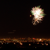 foxfirefey: A firework bursts over the Las Vegas night skyline. (yay)