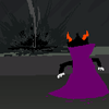bloody_fucking_feelings: Eridan seen from behind as only a surprised purple cloak with wavy horns, the remains of his computer before him. (Im Not At All Fucking Surprised)