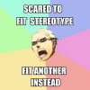 deathgaze: "Scared to fit stereotype; fit another instead" (Persona 4 - Kanji stereotype)
