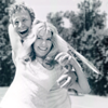 sarken: loretta and wayne roughhousing in tennis clothes ([mash] tennis buddies)