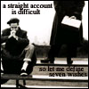 labellementeuse: greyscale icon of a man sitting on steps with text: 'a straight account is difficult/so let me define seven wishes' (misc let me define seven wishes)