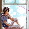 oneill: K∀RNEVAL - Gareki sits in an open window against a summery sky and looks characteristically sullen (you say you need me then you don't)