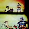 keelover: Steve helping Tony up after a training session. (Tony/Steve)