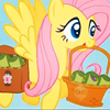 alittlekindness: Fluttershy with a bag and basket full of frogs (animal rescuer)